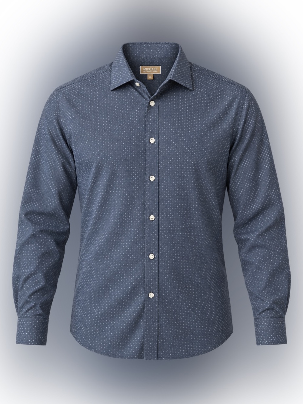Michael Kors Blue Micro Dot Button Down Dress Shirt Men’s XL Long Sleeve Blue